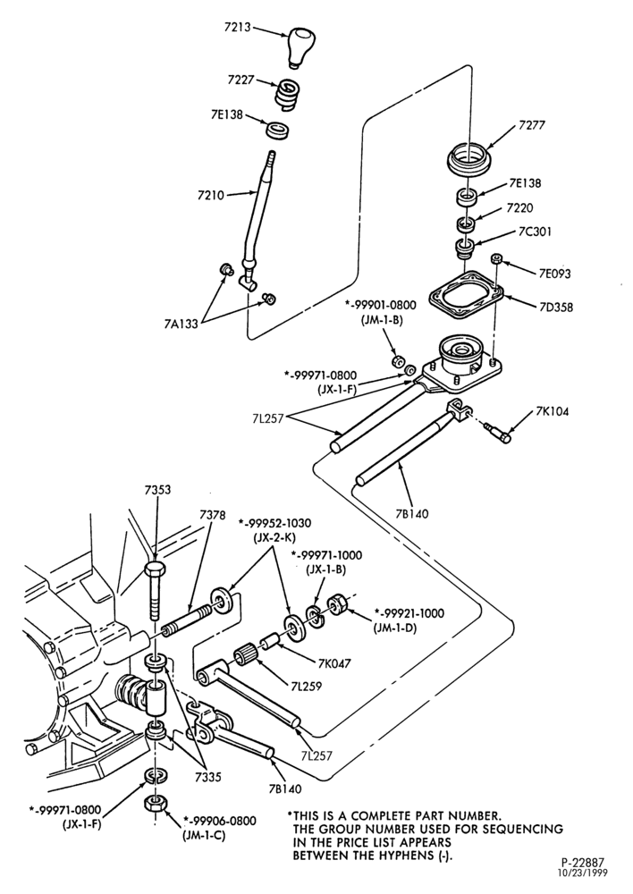 Схема EXTERNAL PARTS-Gearshift mechanism - floor mounted-All