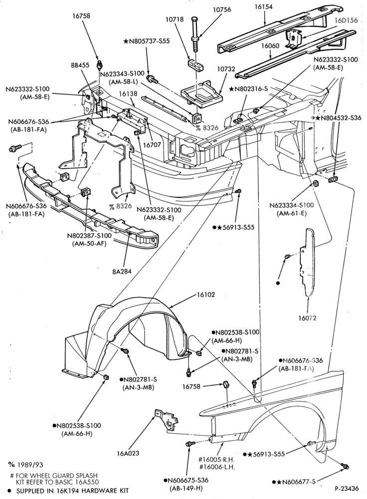 Схема FENDERS AND HOODS-Fender and apron sheet metal