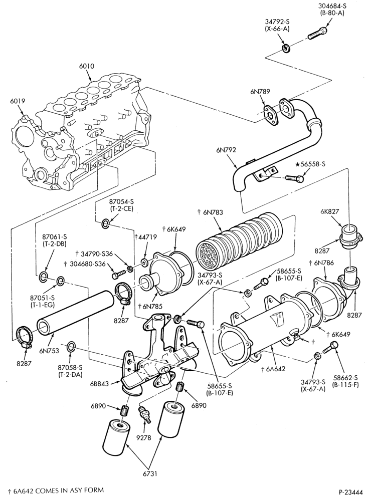 Схема 8 CYL. 7.8L AND 8.8L (477 AND 534 C.I.D.) GAS-OIL COOLER & FILTER-w/dual filters