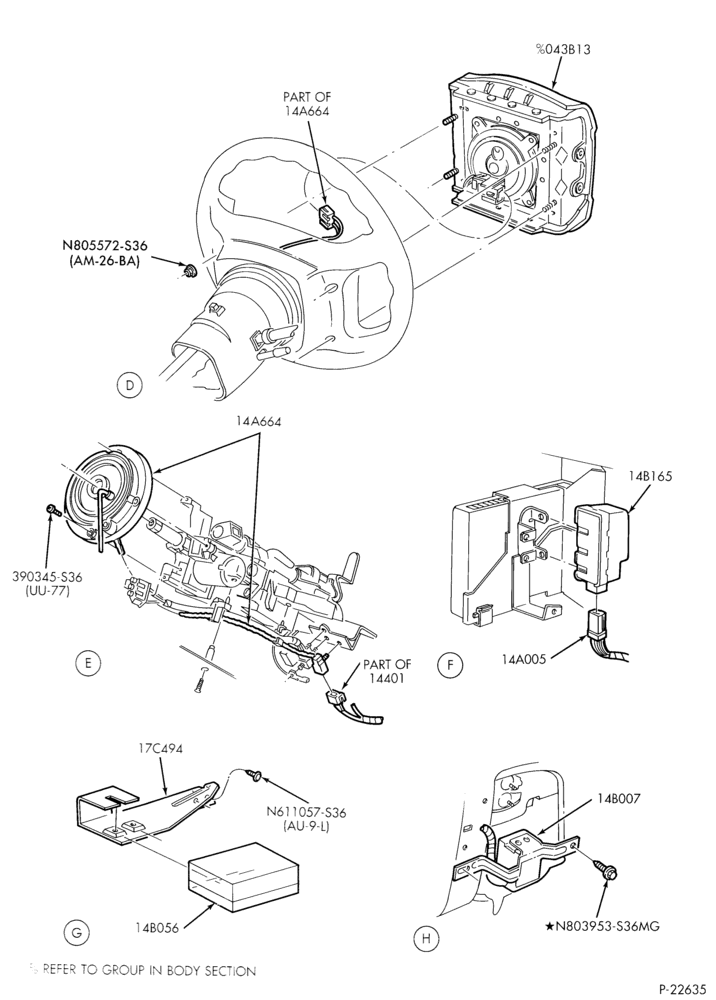 Схема ELECTRICAL SYSTEMS-Air bag module, sensor & wiring - Page B