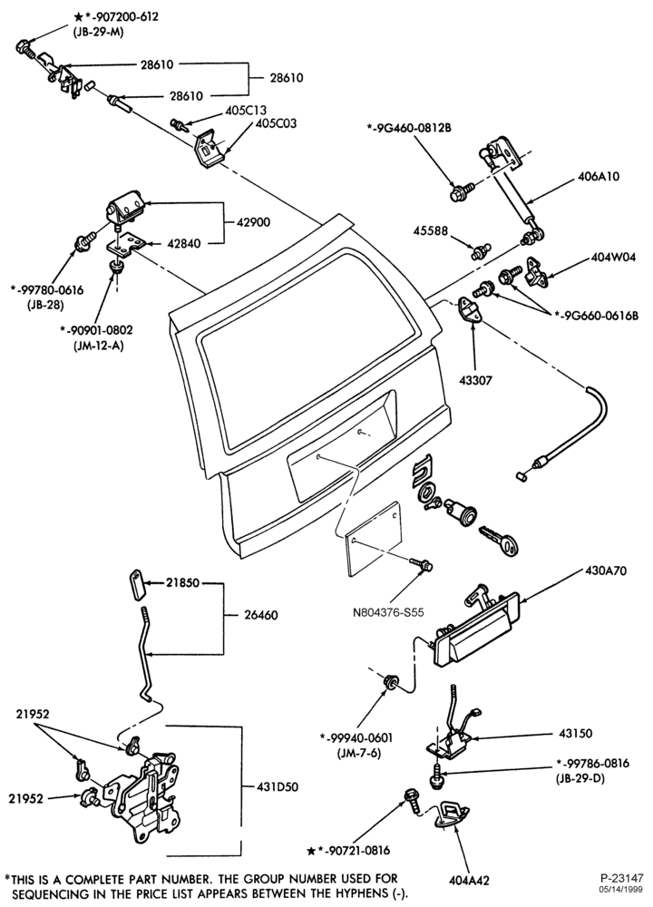 Схема LIFT/TAILGATE, LUGGAGE & BACK WINDOW-Liftgate parts - body type 74