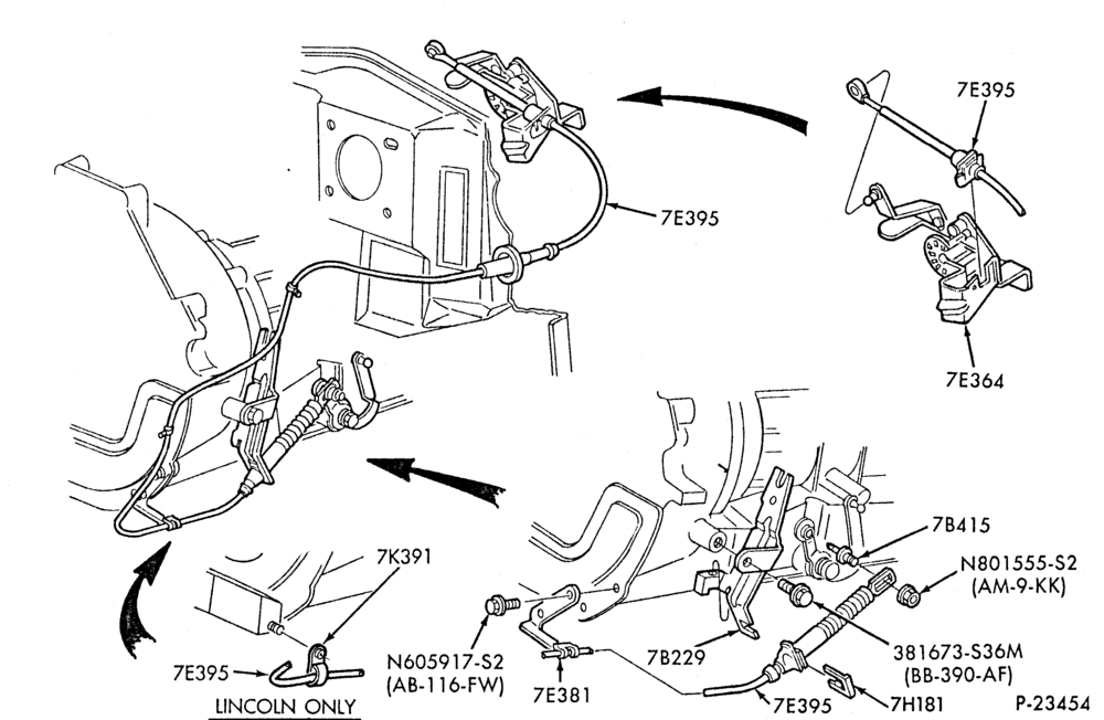 Схема AOD TYPE - EXTERNAL PARTS-AOD TYPE - transmission shift controls
