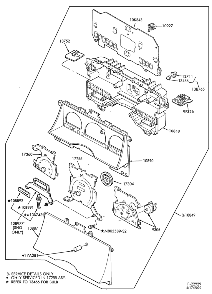 Схема Генератор, INSTRUMENT CLUSTER, BATTERY-Instrument cluster and related parts - Sable & Taurus - w/tachometer - mechanical