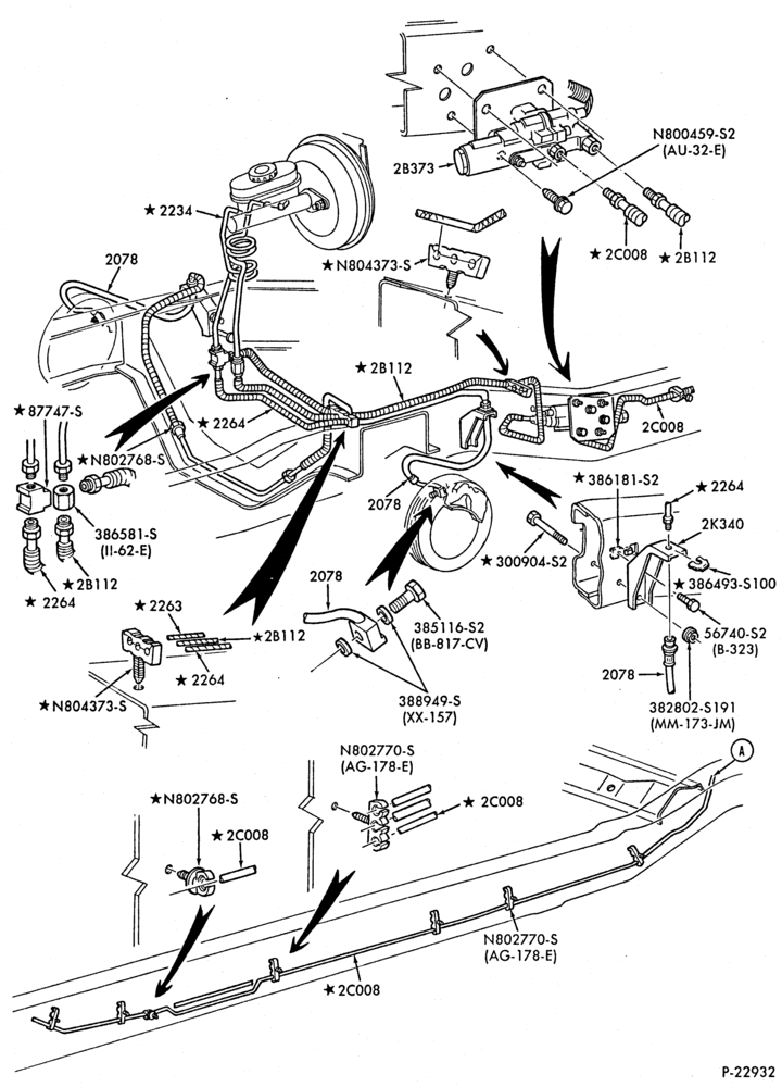Схема BRAKES-Brake system - with anti-lock - Page A-E150/350