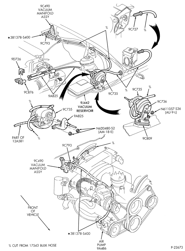 Схема AIR CLEANER-Speed control - Production installation - engine compartment