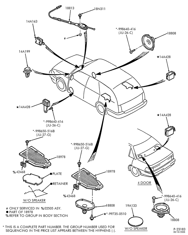Схема Аудиосистема, ANTENNAS AND SPEAKERS-Radio & related parts - antenna & speakers