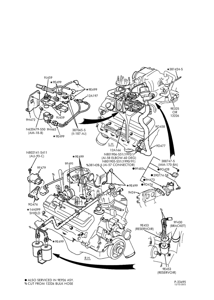 Схема 8 CYL. 7.5L - GAS-Emission system - exhaust gas recirculation (E.G.R.)