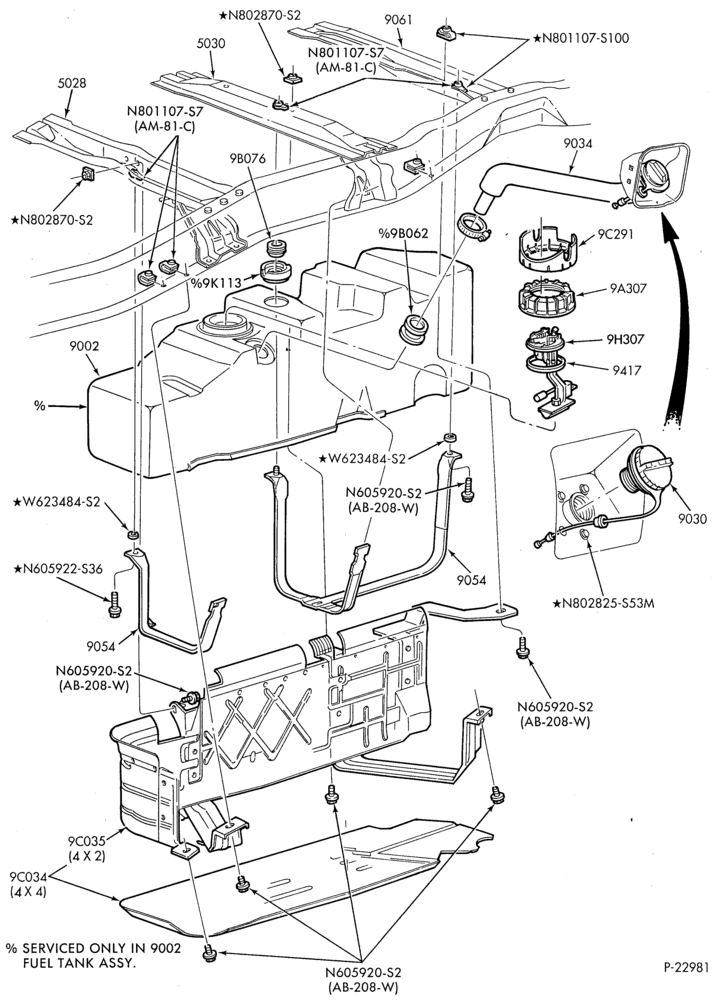 Схема 6 CYL. 2.9L-Fuel tank & related parts