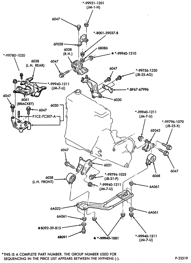 Схема 4 CYL. 1.8L-Engine supports - M/T