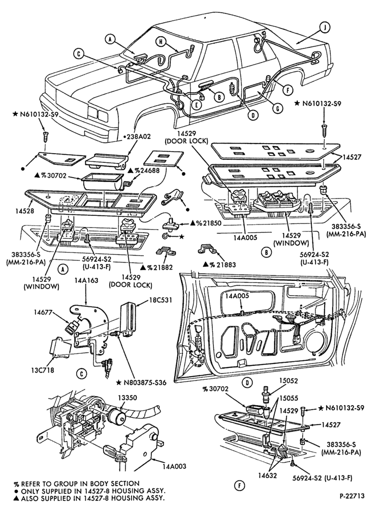 Схема ELECTRICAL SYSTEMS-Power window and door lock controls and wiring