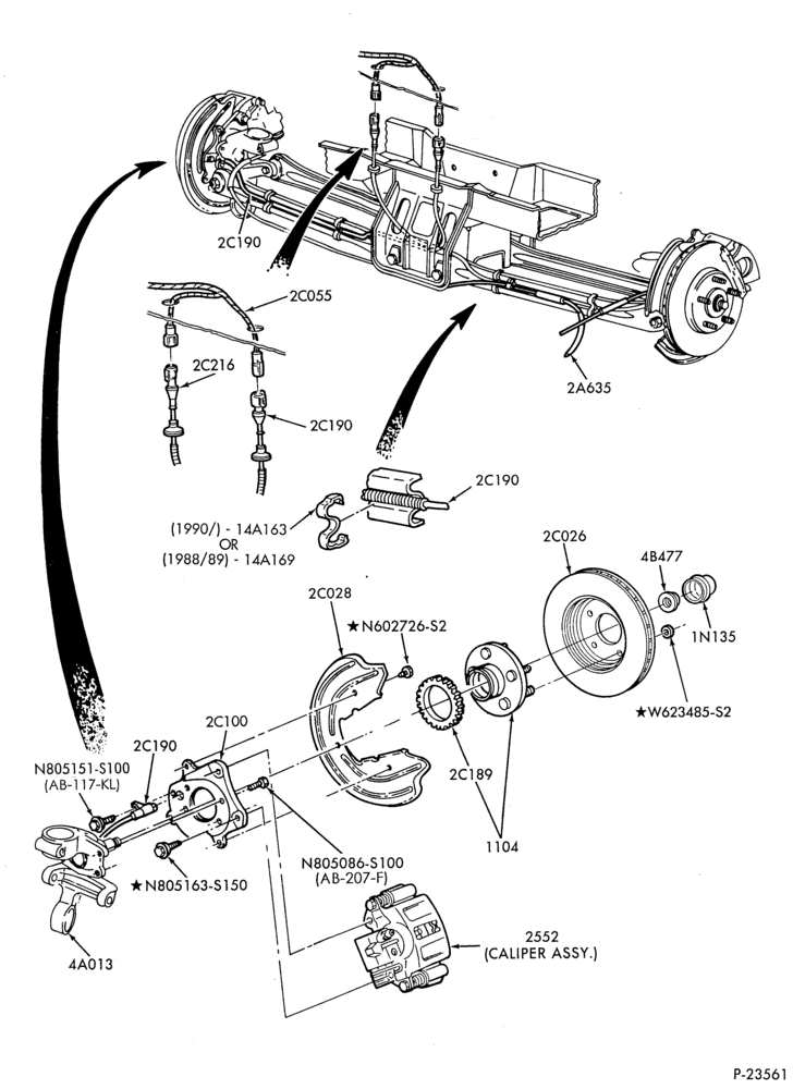 Схема BRAKES-Brake asy. - disc rear - mounting