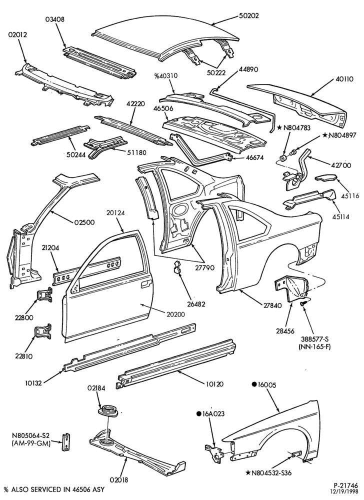Схема SHEET METAL-63 - upper body - Thunderbird