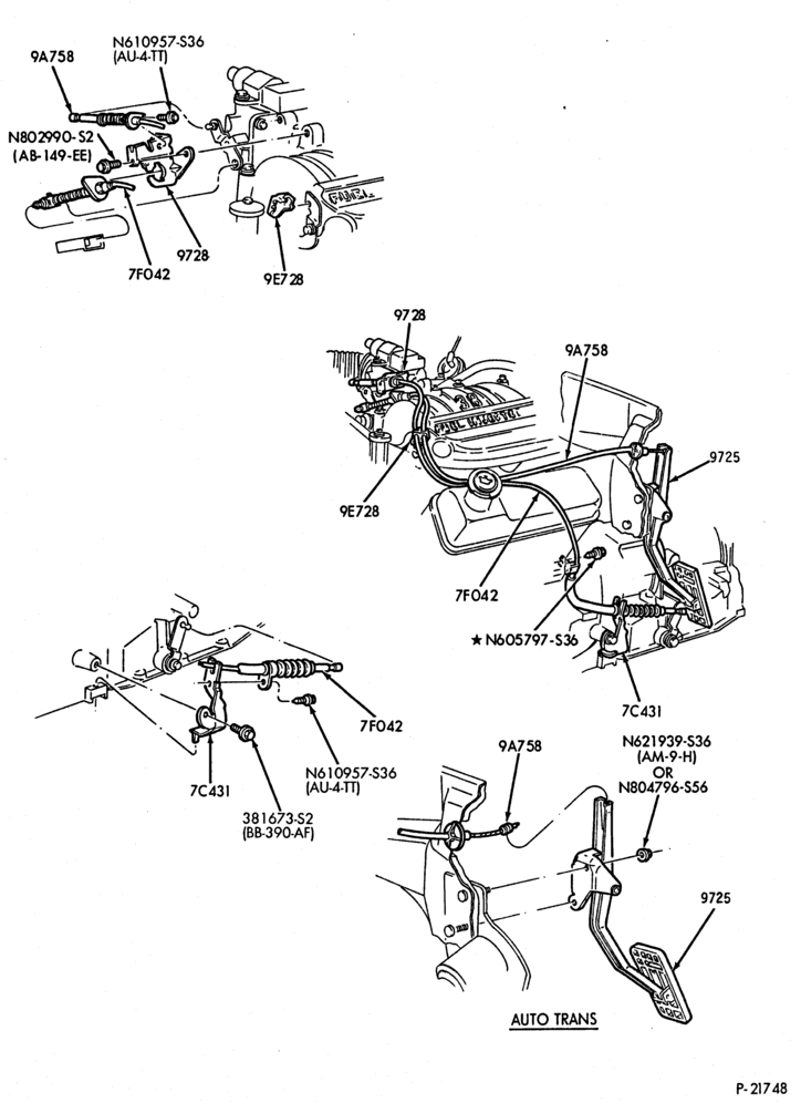 Схема 6 CYL. 3.8L - EXC. S/C-Accelerator linkage