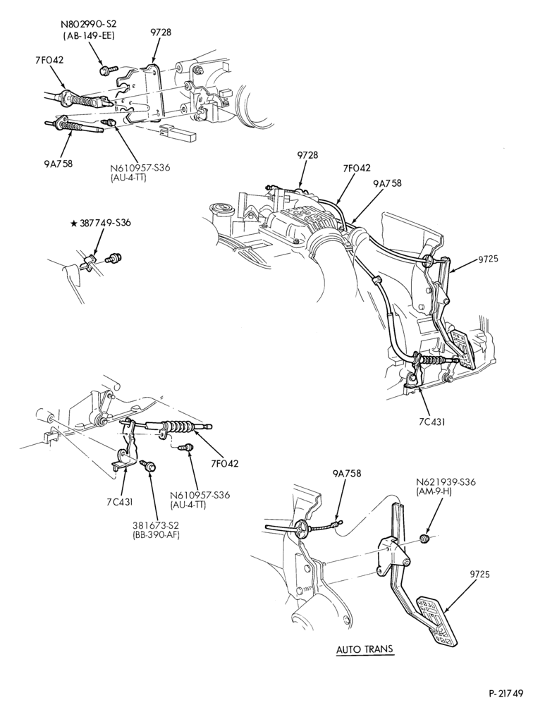 Схема 6 CYL. 3.8L - S/C-Accelerator linkage - A/T