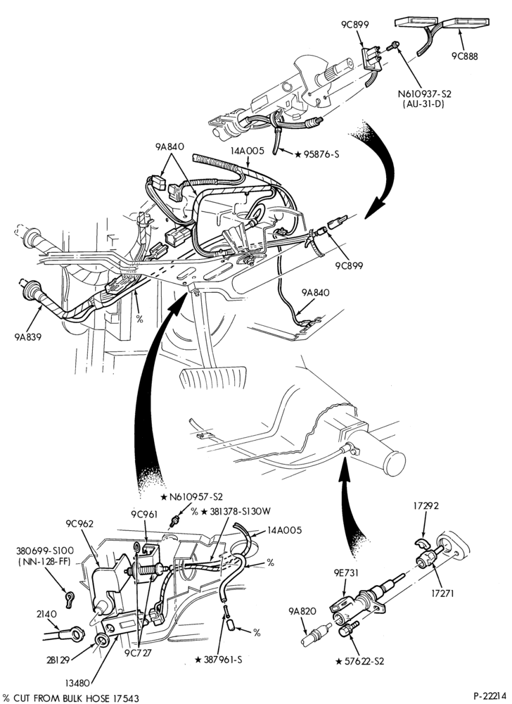 Схема 8 CYL. 5.0L (302 C.I.D.)-Speed control and related parts- passenger compartment