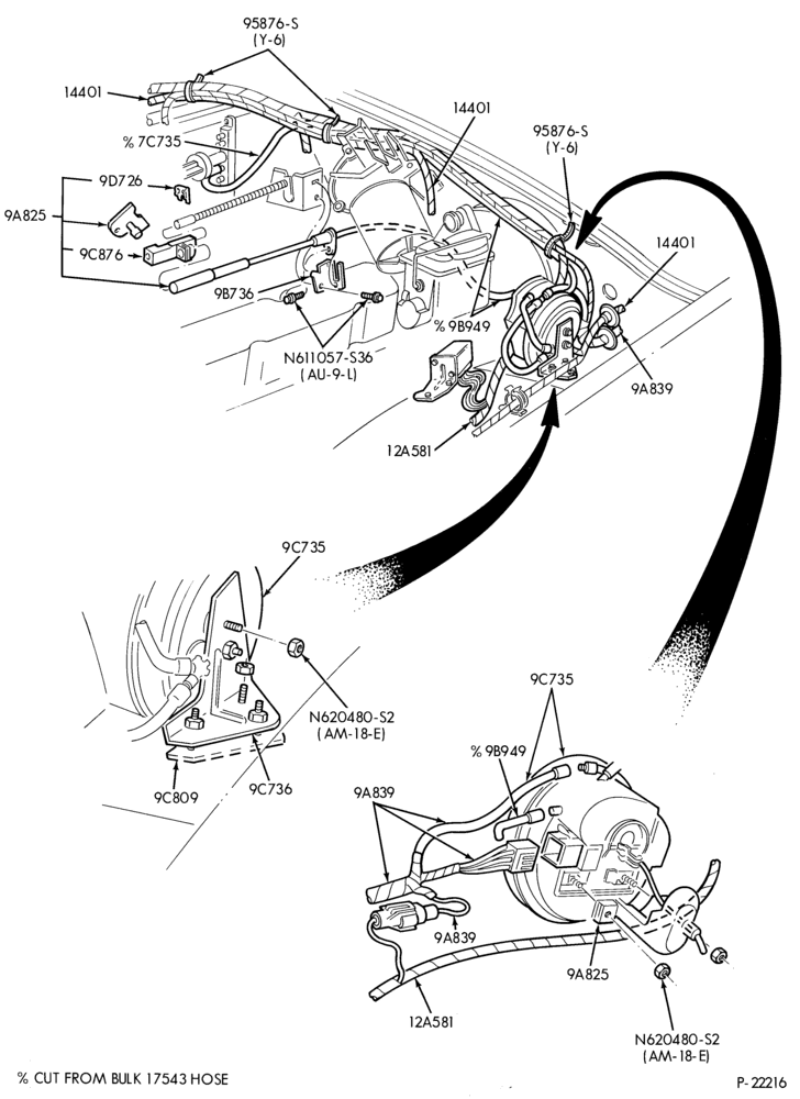 Схема 8 CYL. 5.0L (302 C.I.D.)-Speed control and related parts- engine compartment