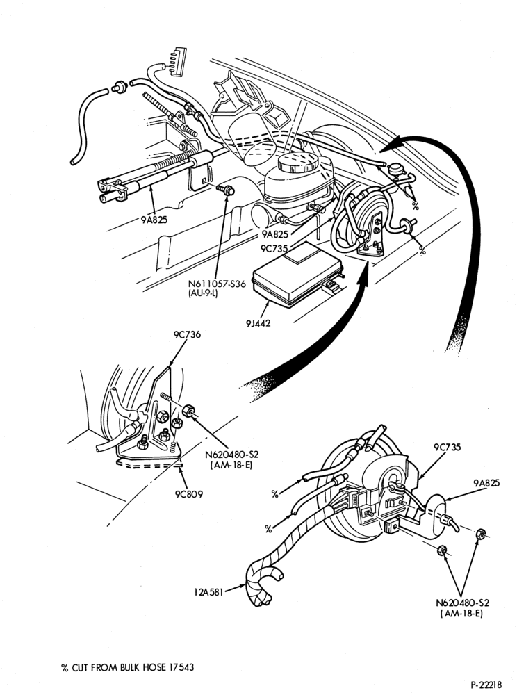 Схема 8 CYL. 5.0L (302 C.I.D.)-Speed control and related parts- engine compartment