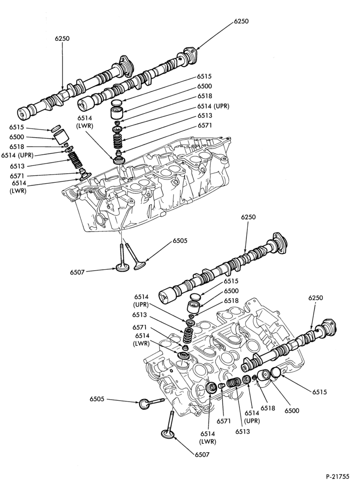 Схема 6 CYL. 3.0L (183 C.I.D.) - SHO-Valves, push rods and rocker arm cover