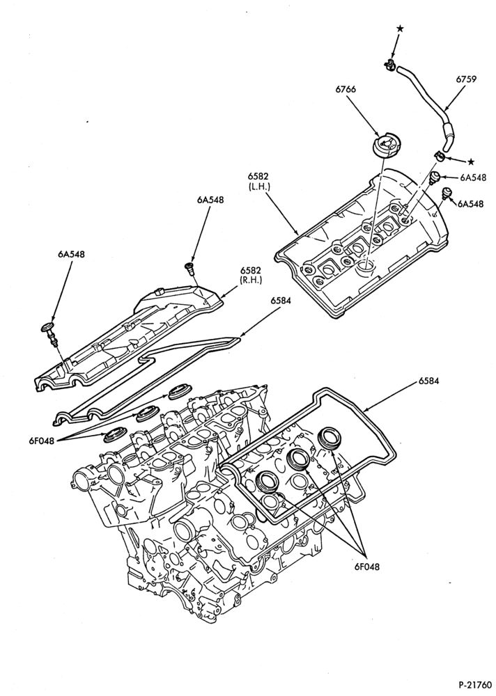 Схема 6 CYL. 3.0L (183 C.I.D.) - SHO-Cylinder head covers