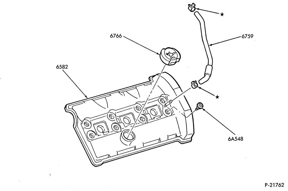 Схема 6 CYL. 3.0L (183 C.I.D.) - SHO-Crankcase ventilation system