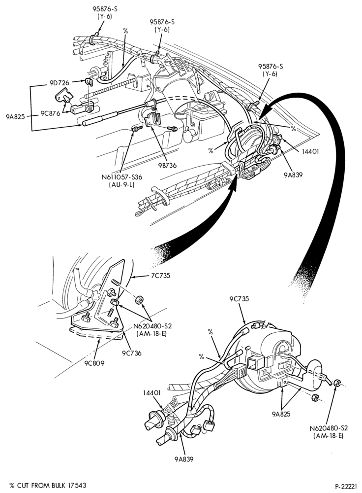 Схема 8 CYL. 5.8LW (351 C.I.D.) - W-Speed control and related parts- engine compartment