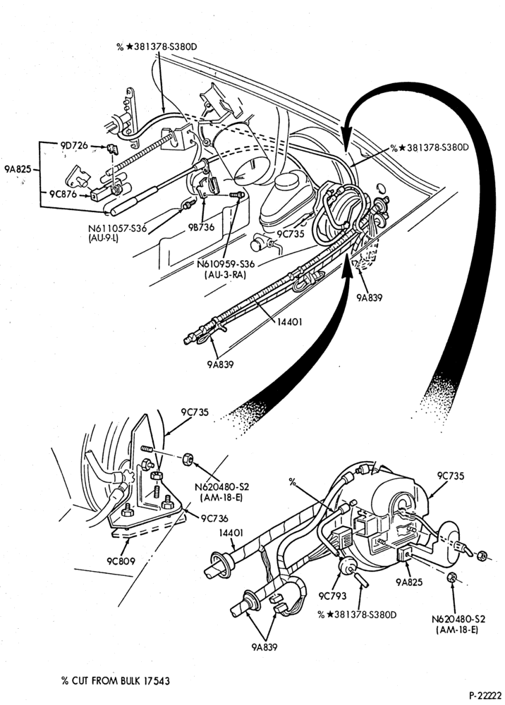 Схема 8 CYL. 5.8LW (351 C.I.D.) - W-Speed control and related parts- engine compartment