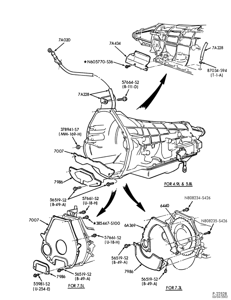 Схема E4OD TYPE-EXTERNAL PARTS - Transmission Installation-U150