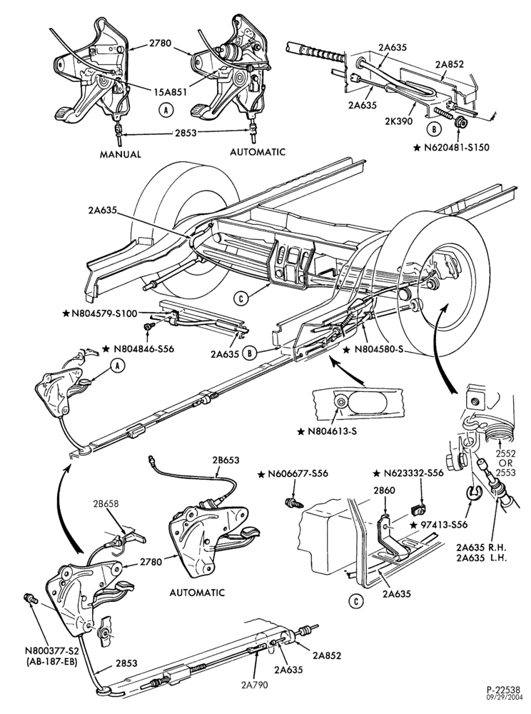 Схема BRAKES-Parking brake system - w/rear disc brake