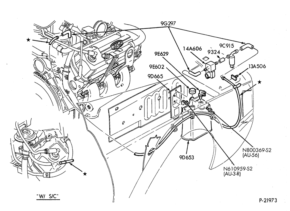 Схема 6 CYL. 3.8L - S/C-Fuel vapor canister and related parts