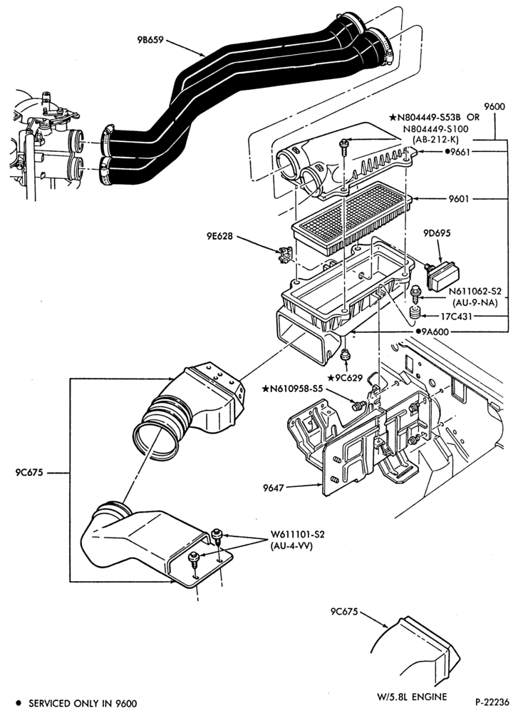 Схема 8 CYL. 5.0L - GAS-Air cleaner - without mass air