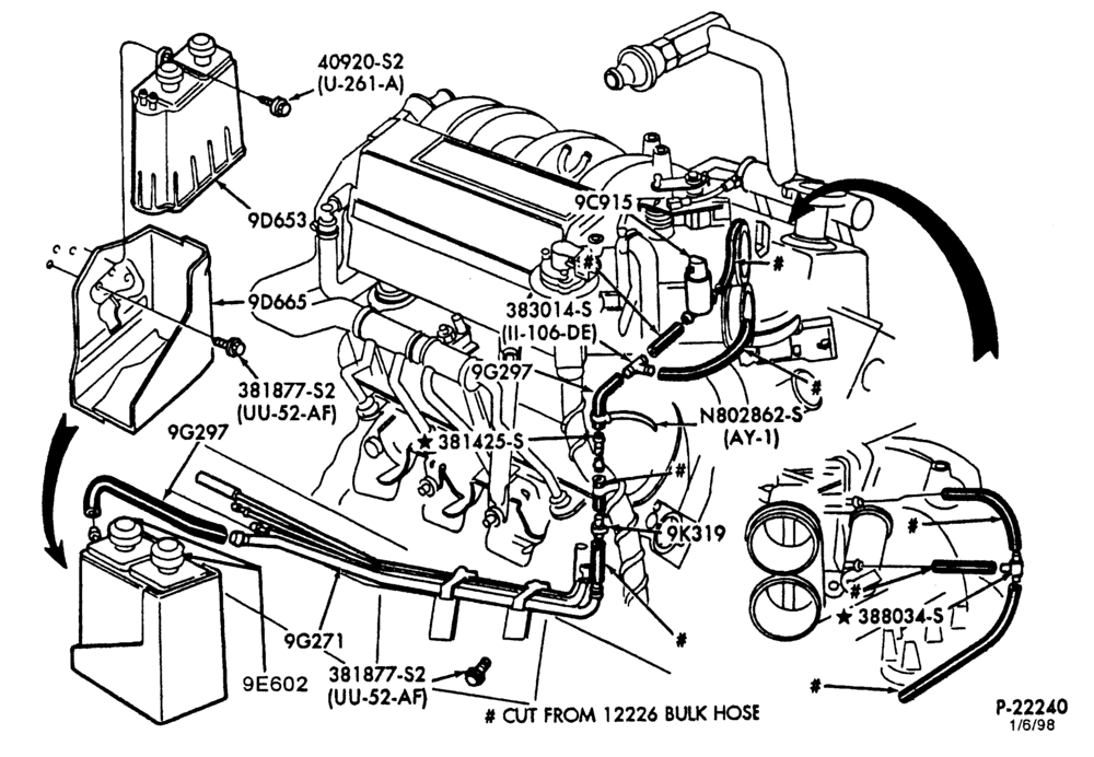 Схема 8 CYL. 5.8L (351 C.I.D.)-W-GAS-E250/350-over 8500# G.V.W.