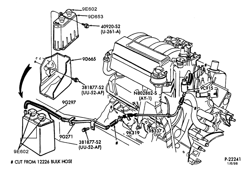 Схема 8 CYL. 5.8L (351 C.I.D.)-W-GAS-E150/350-under 8500# G.V.W.