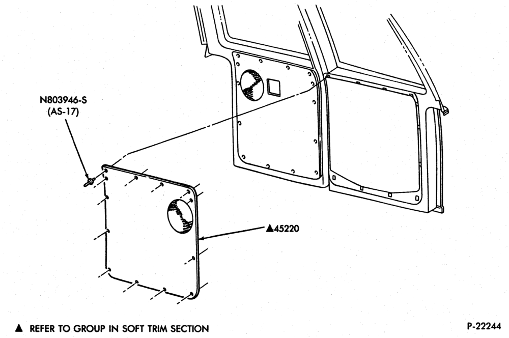 Схема TRIM-Interior trim - Panel    - rear doors-A