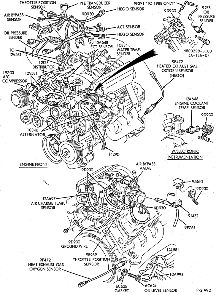 Схема 6 CYL. 3.8L - EXC. S/C-Powertrain control module (P.C.M.) - Page B
