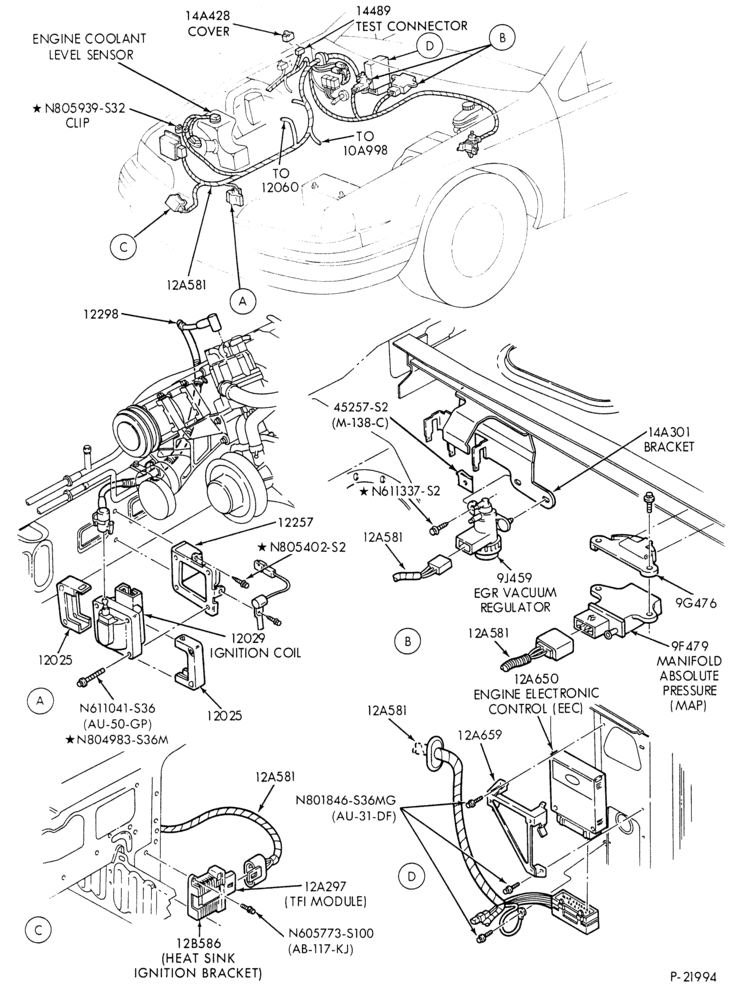 Схема 6 CYL. 3.8L - EXC. S/C-Powertrain control module (P.C.M.) - Page A
