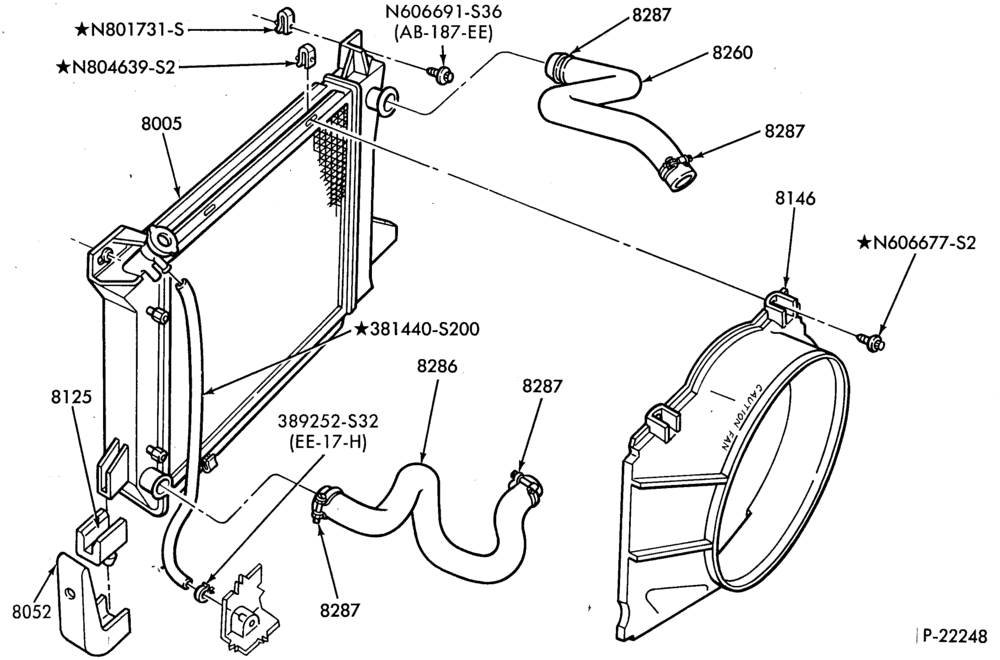 Схема COOLING SYSTEMS-COOLING SYSTEMS- 8 cyl. 302 (5.0L) and 351 (5.8L)-F150/350