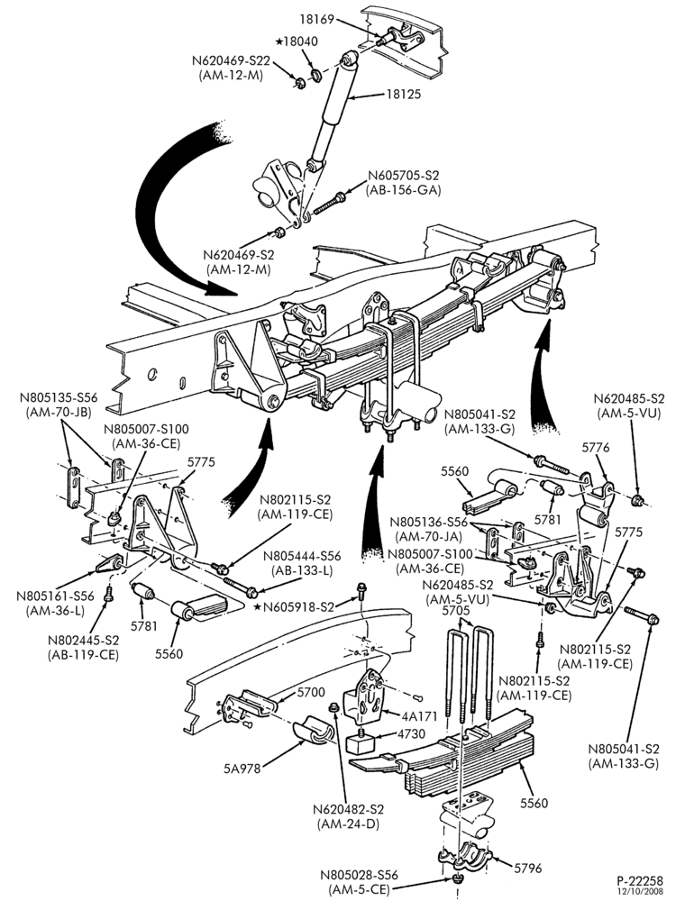 Схема REAR SUSPENSION-REAR SUSPENSION- multi leaf spring-F(Super Duty)