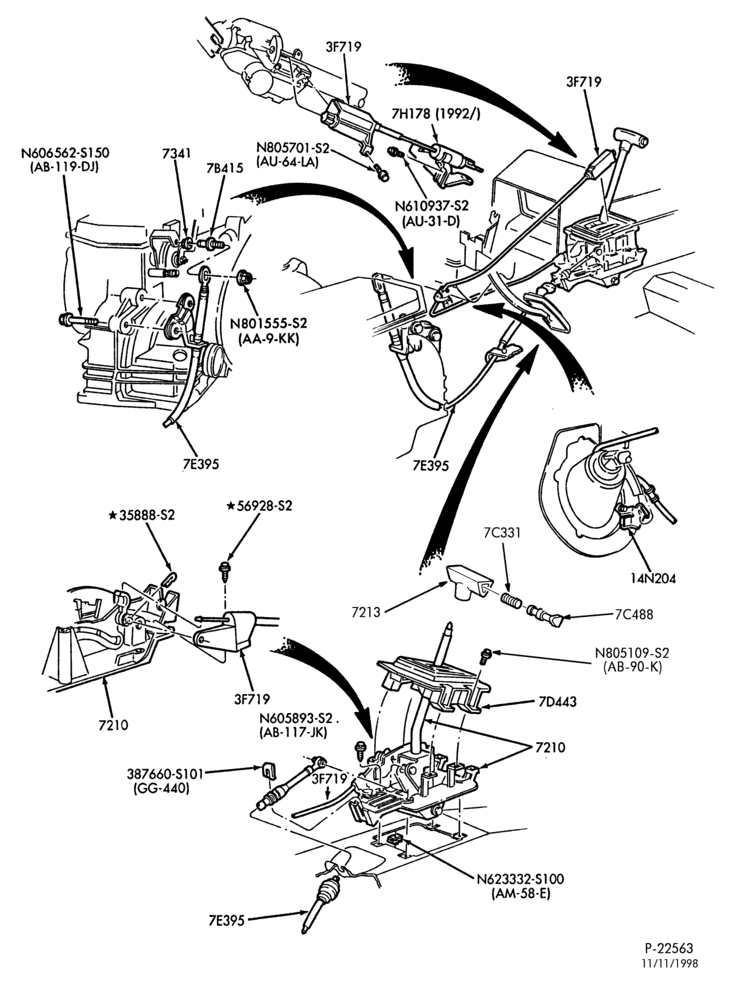 Схема ATX TYPE - EXTERNAL PARTS-ATX TYPE - shift mechanism - floor or console mounted