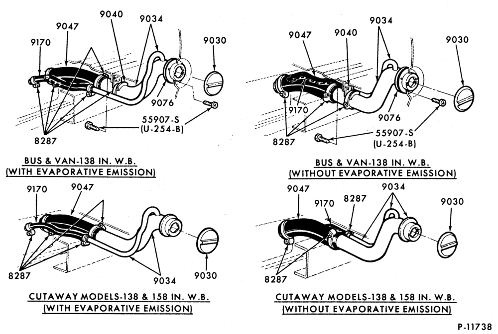 Схема 8 CYL. 5.8L (351 C.I.D.)-W-GAS-E100/350-aft axle tank