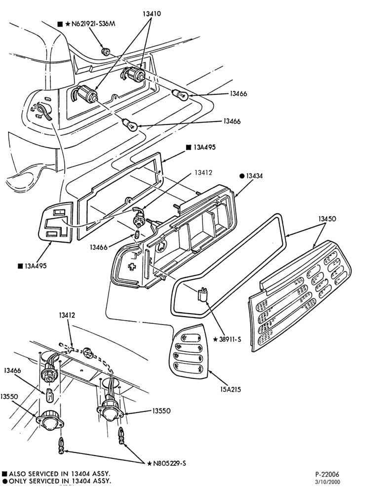 Схема LAMPS-Rear, backup, license plate and bodyside marker - Taurus - B/T 54