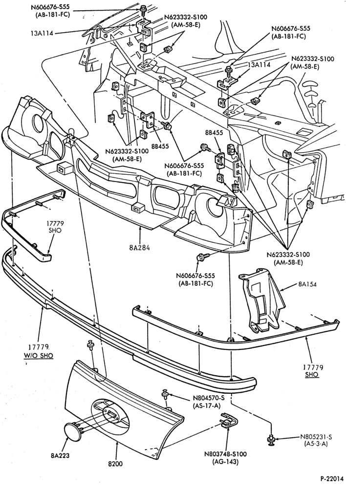 Схема Радиатор, GRILL AND COOLING-RADIATOR GRILLE & RELATED PARTS- Taurus