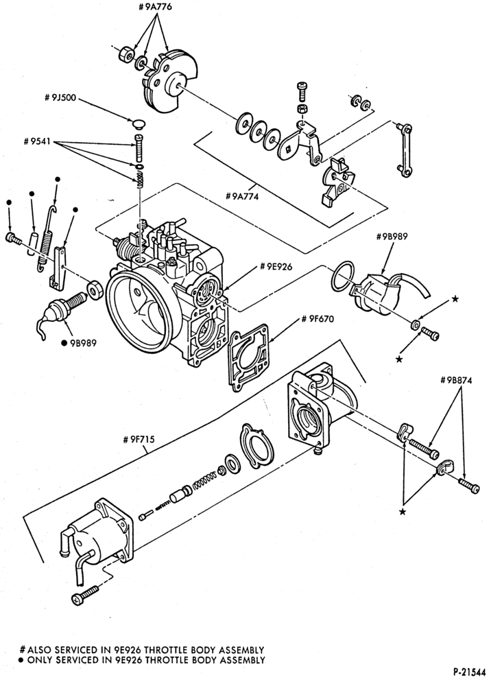 Схема 4 CYL. 2.2L (134 C.I.D.)-Fuel injection- Throttle body detailing