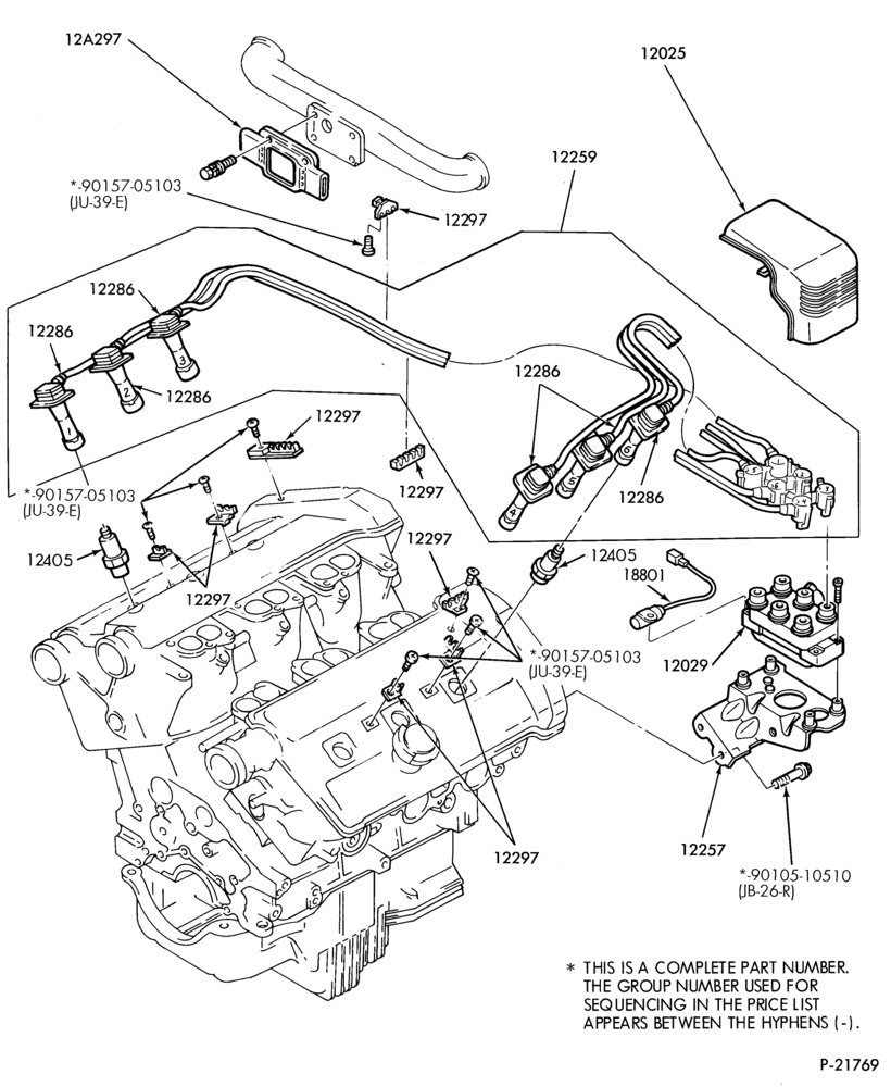 Схема DISTRIBUTOR AND IGNITION SYSTEM-Ignition wiring- 6 cyl. 183 (3.0L)-SHO