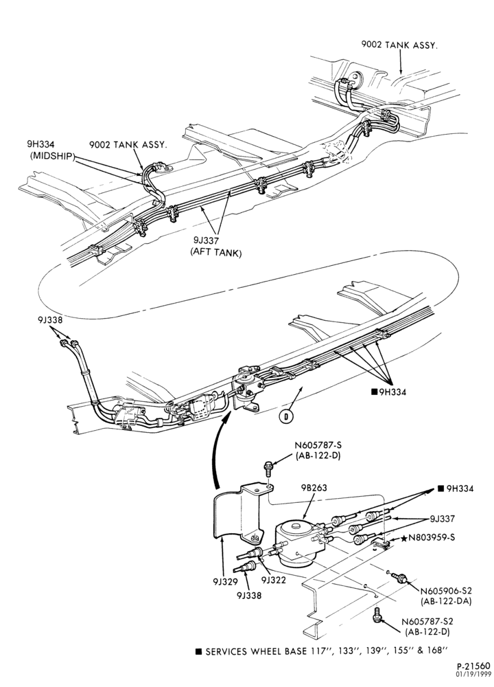 Схема 8 CYL. 7.5L (460 C.I.D.)-GAS-F350-Crew Cab-E.F.I.-lines- Page A