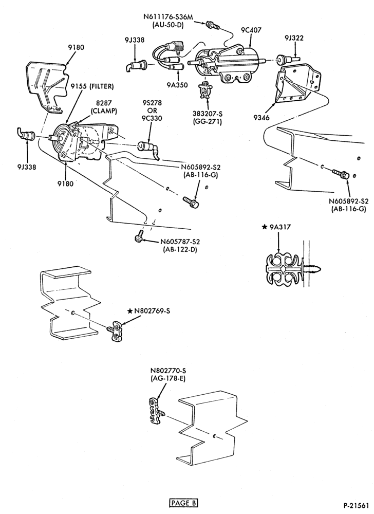 Схема 8 CYL. 7.5L (460 C.I.D.)-GAS-F350-Crew Cab-E.F.I.-lines- Page B