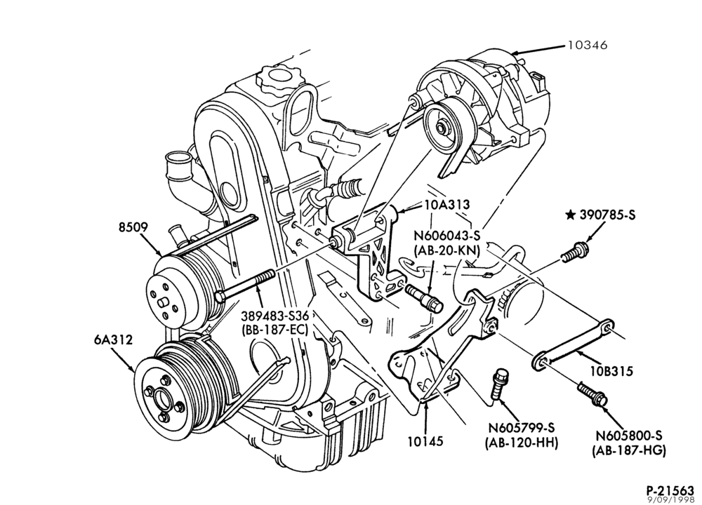 Схема ALTERNATORS-(5.8L)- R-4 cyl. 140(2.3L)-E.F.I.