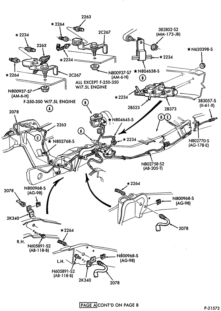 Схема BRAKES-(1989) - w/anti-lock - Page A-F150/350 exc.