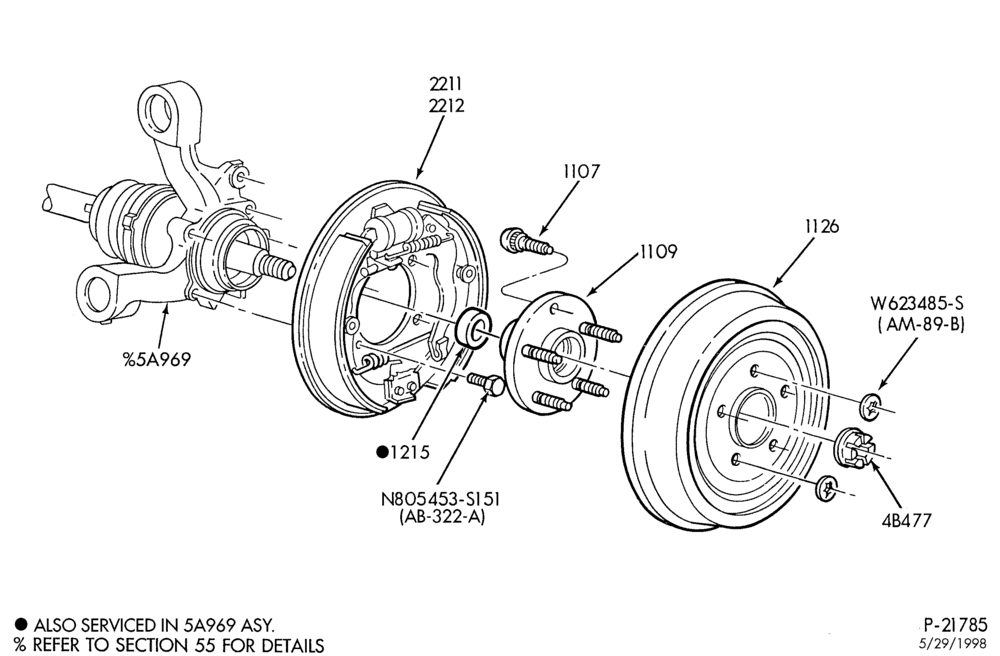 Схема BRAKES-Brake asy. - rear drum brake mounting