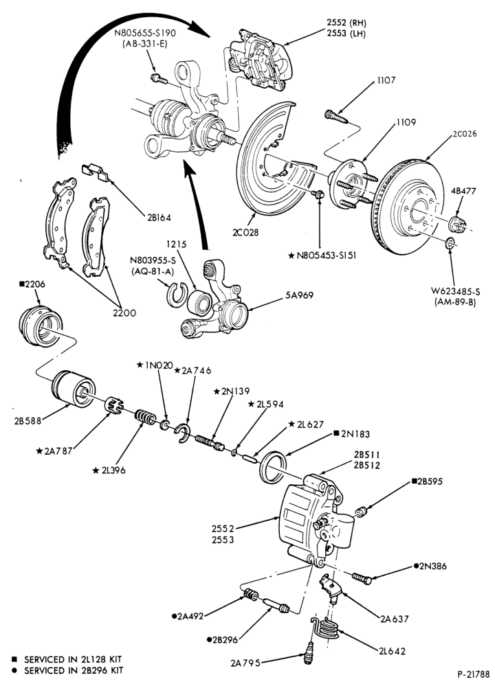 Схема BRAKES-Brake asy. - disc rear brake mounting