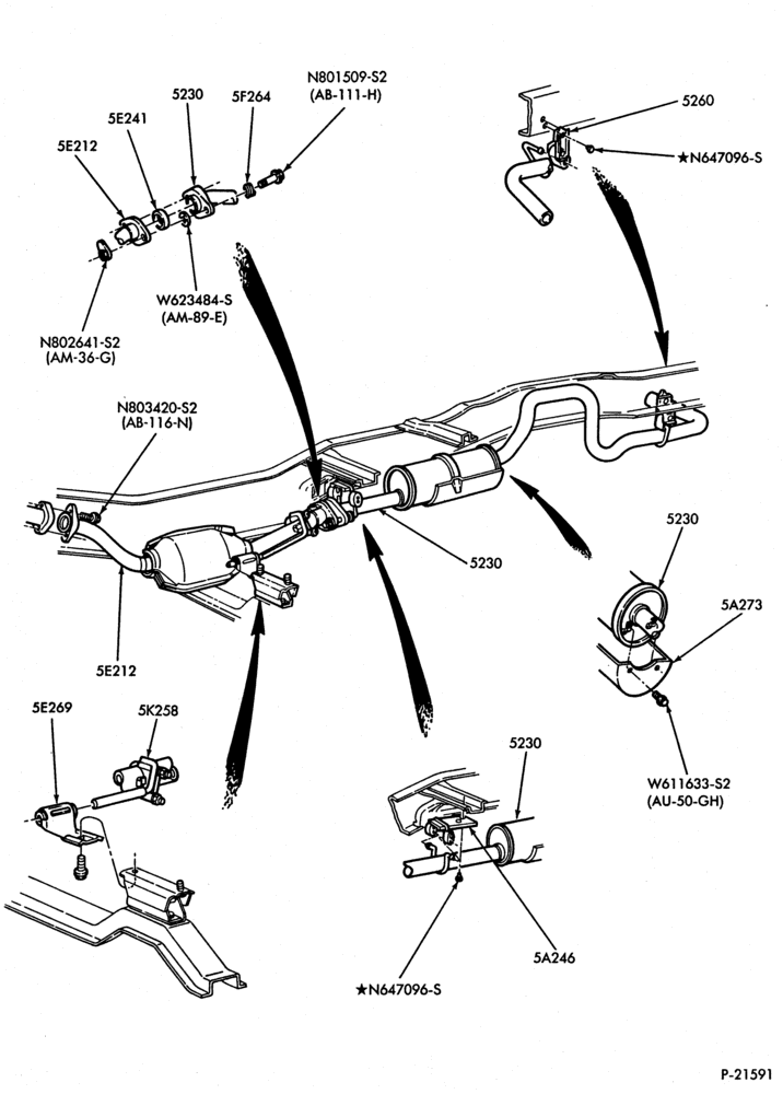 Схема EXHAUST SYSTEM-- 4 cyl. 140 (2.3L)-E.F.I.-Regular cab-R